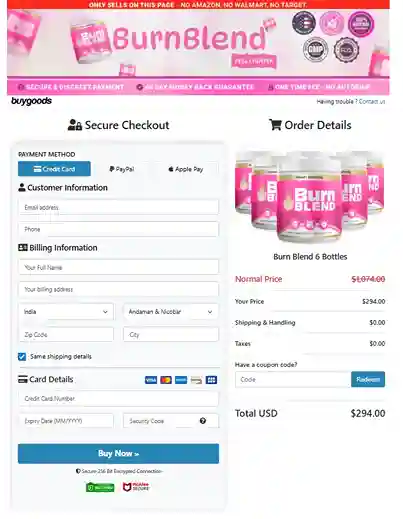 BurnBlend BurnBlend Order Page